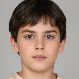 Neutral white child male with short  brown hair and brown eyes