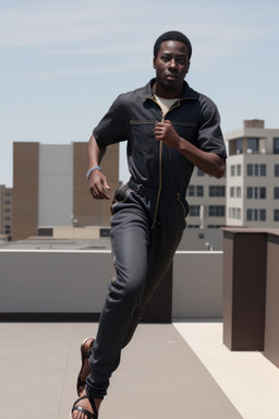 African american adult male with  brown hair