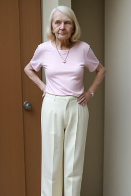 Caucasian elderly female with  blonde hair