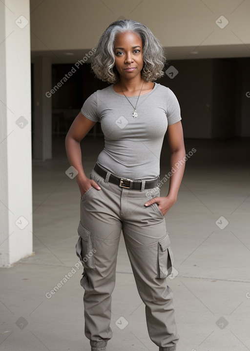 African american adult female with  gray hair