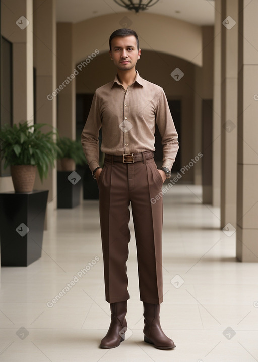 Uzbek adult male with  brown hair