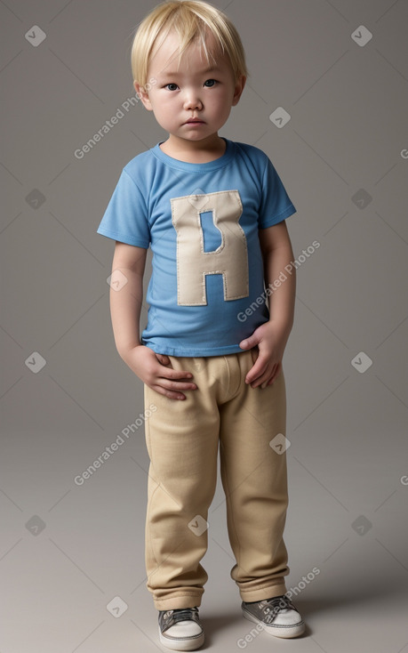 Mongolian infant boy with  blonde hair