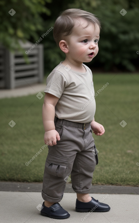 British infant boy with  gray hair