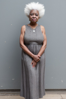 African american elderly female with  gray hair