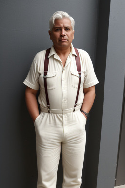 Peruvian middle-aged male with  white hair