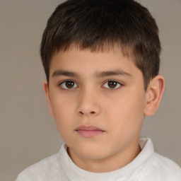 Neutral white child male with short  brown hair and brown eyes