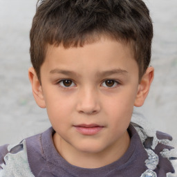 Neutral white child male with short  brown hair and brown eyes