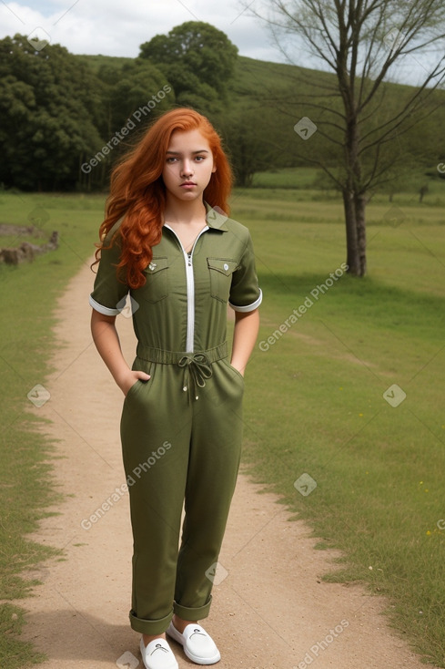 Mexican teenager girl with  ginger hair