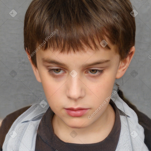 Neutral white child male with short  brown hair and brown eyes