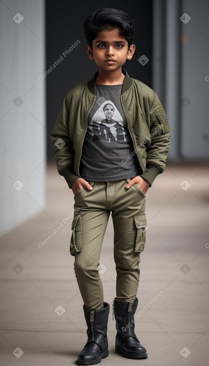 Indian child boy with  gray hair