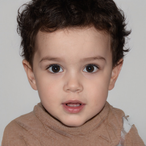 Neutral white child male with short  brown hair and brown eyes