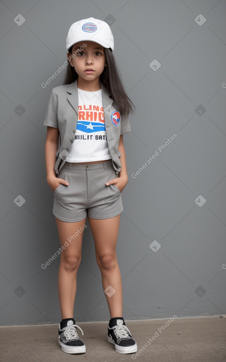 Costa rican child girl with  gray hair