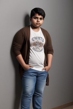 Indian teenager boy with  brown hair