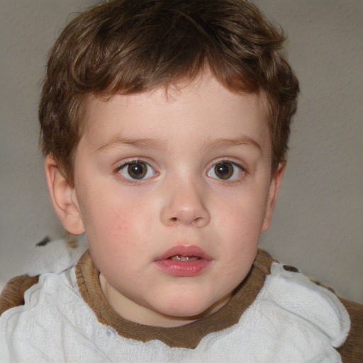 Neutral white child male with short  brown hair and blue eyes