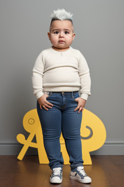 Colombian infant girl with  white hair