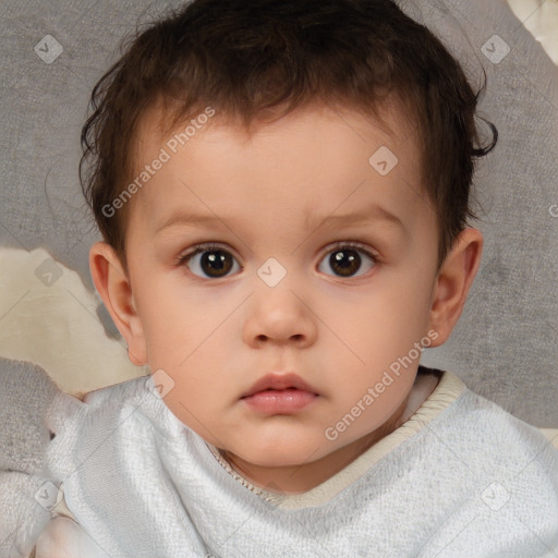 Neutral white child male with short  brown hair and brown eyes