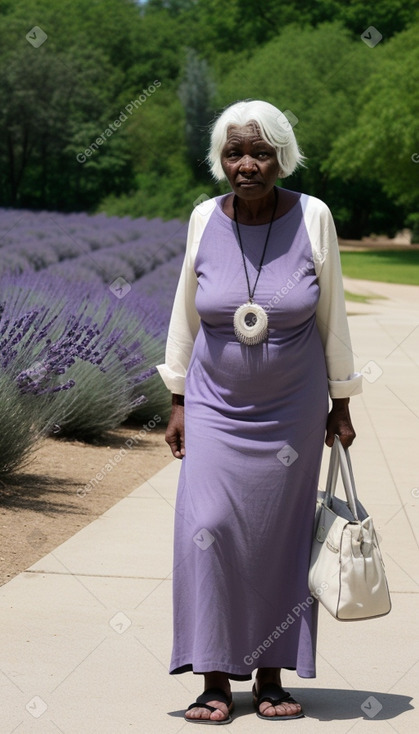 Elderly female with  white hair