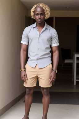 Ghanaian adult male with  blonde hair