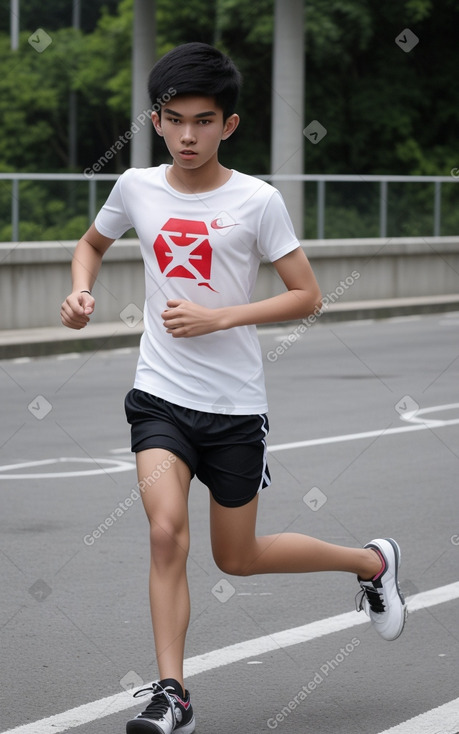 Singaporean teenager boy with  white hair