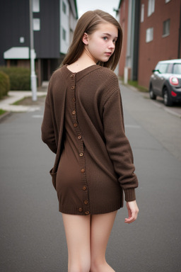 Norwegian teenager girl with  brown hair