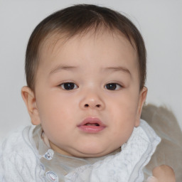 Neutral white child female with short  brown hair and brown eyes