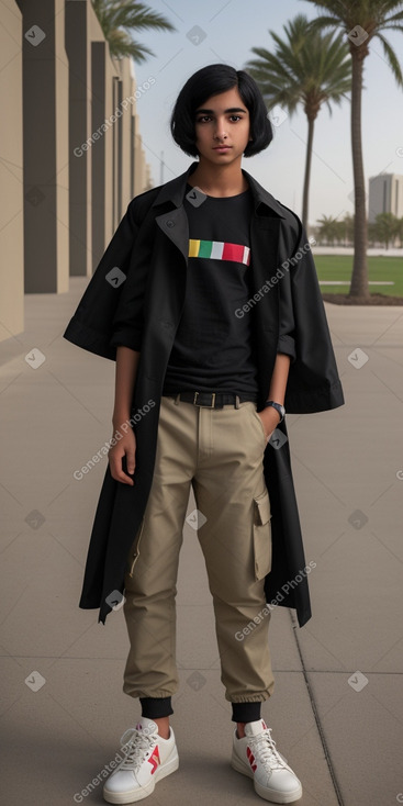 Emirati teenager boy with  black hair