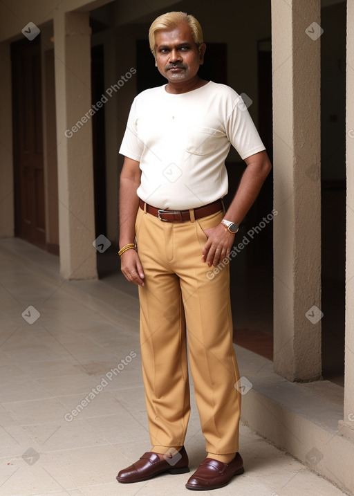 Sri lankan middle-aged male with  blonde hair