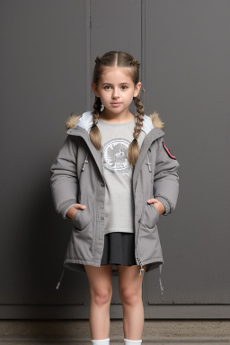 Uruguayan child girl with  gray hair
