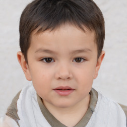 Neutral white child male with short  brown hair and brown eyes