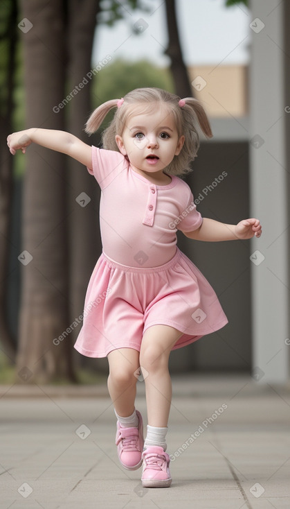 Bulgarian infant girl with  gray hair