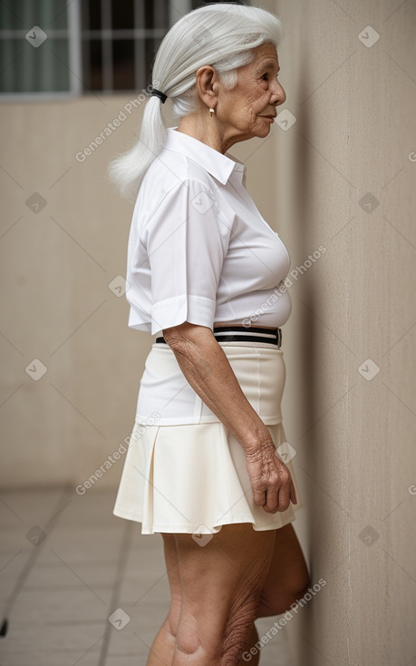 Colombian elderly female with  white hair