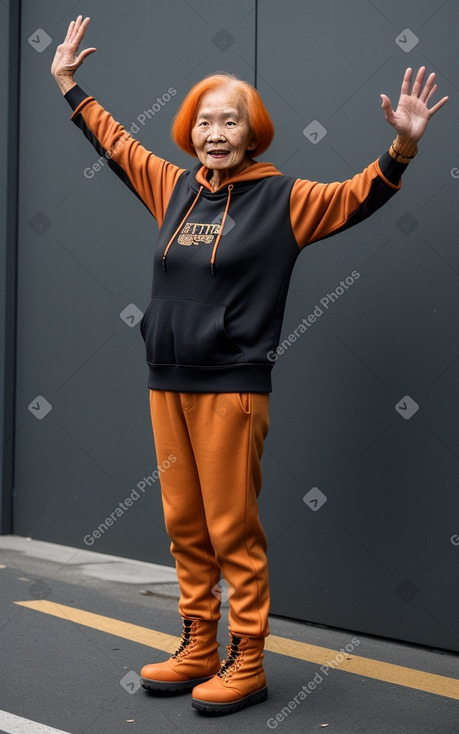 Singaporean elderly female with  ginger hair