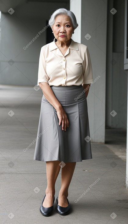 Filipino elderly female with  gray hair