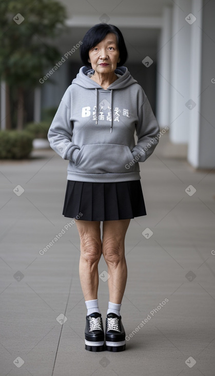 Chinese elderly female with  black hair