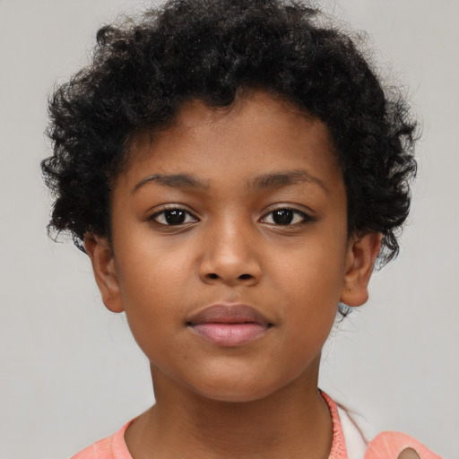 Neutral black child male with short  brown hair and brown eyes