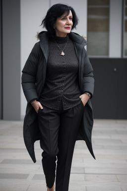 Romanian middle-aged female with  black hair