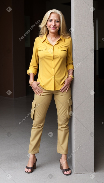 Venezuelan 45 years female with  blonde hair