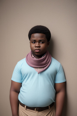 Nigerian teenager boy with  brown hair