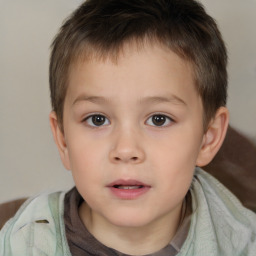 Neutral white child male with short  brown hair and brown eyes