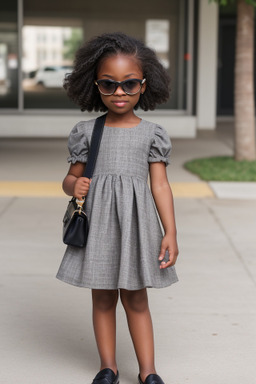 African american child female with  gray hair