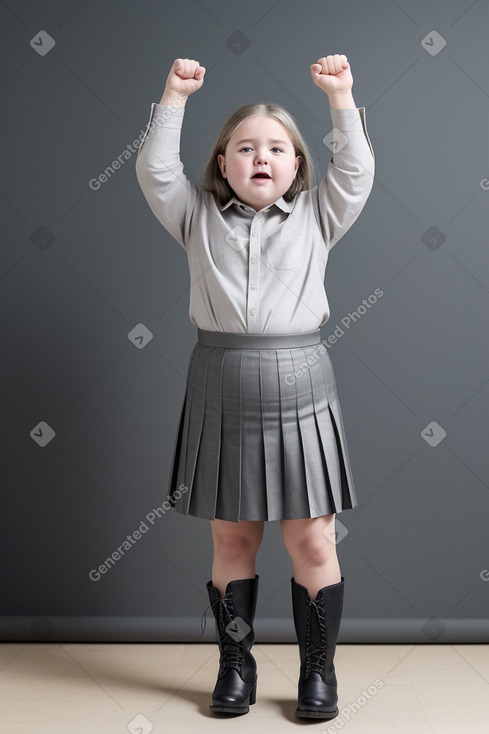 Belgian child girl with  gray hair