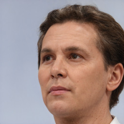 Neutral white adult male with short  brown hair and brown eyes