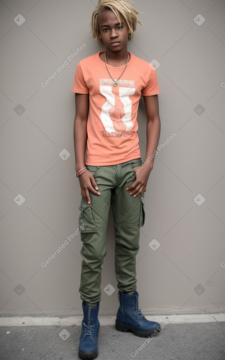 Jamaican teenager male with  blonde hair