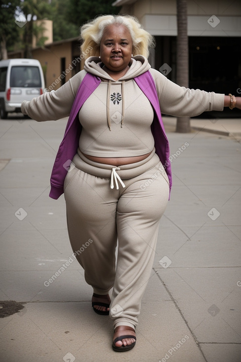 Ethiopian elderly female with  blonde hair