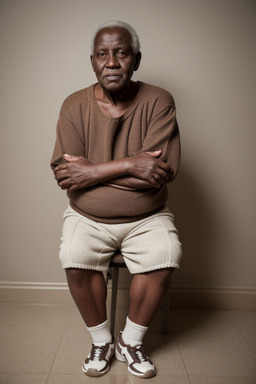 Senegalese elderly male with  brown hair