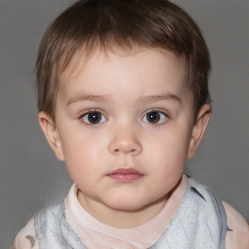 Neutral white child male with short  brown hair and brown eyes