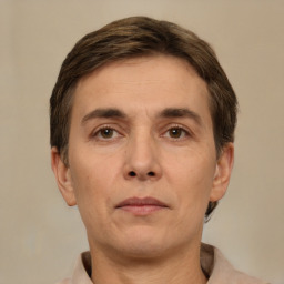 Neutral white adult male with short  brown hair and brown eyes