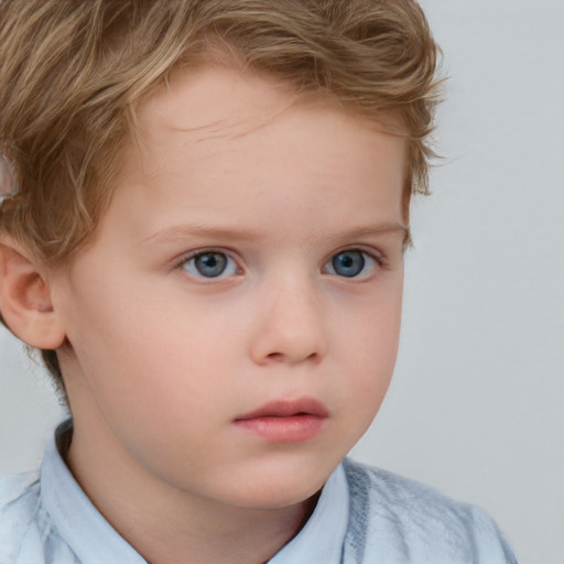 Neutral white child female with short  brown hair and blue eyes