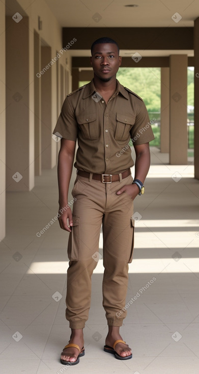 Nigerian adult male with  brown hair