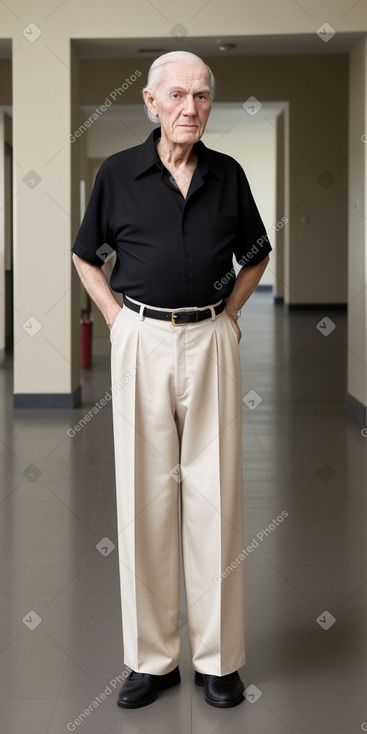 Caucasian elderly male with  black hair